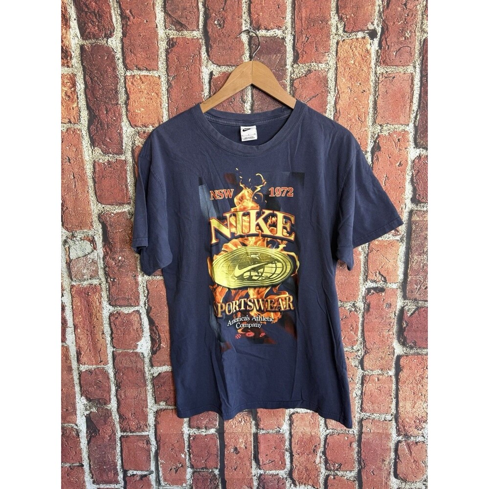 Nike Sportswear Mens Blue Short Sleeve Vintage Graphic Shirt Small 409885-4KY